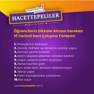 10 Verimli Ders Çalışma Yöntemi