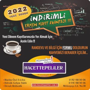 Üniversiteye Hazırlık Erken Kayıt Kampanyası
